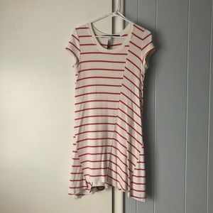 Kensie Striped Short Sleeve T Shirt Dress